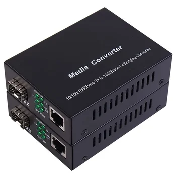  1 Par optičkih медиаконвертеров Gigabit Ethernet 1,25 G s jednojezgreni modulom transpondera SFP LC, однорежимный LC