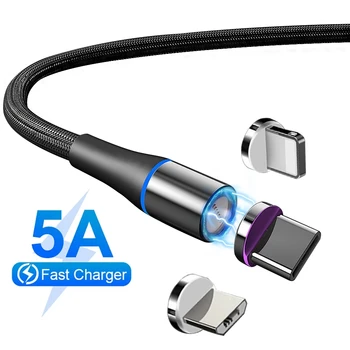  5A Magnetski Kabel Super Brzo Punjenje Kabel Za Prijenos Podataka Za Huawei P20 P30 P10 Tepisi 20Pro Punjač Magnet Tip-C, USB Android Telefonski Kabel
