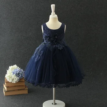  Tamno plavo elegantan haljinu za djevojčice na rođendan aplikacija u obliku Anđela, smještaj za haljinu s cvjetnim uzorkom za djevojčice 3, 4, 6, 8, 10, 12 godina RKF184080