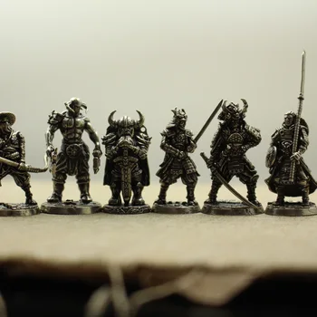  Bijela Bakar Japanski Сегунат Samuraj Figurice Minijature Stare Metalne Vojnici Model Kip Tablica Igračka Ukras Ukras