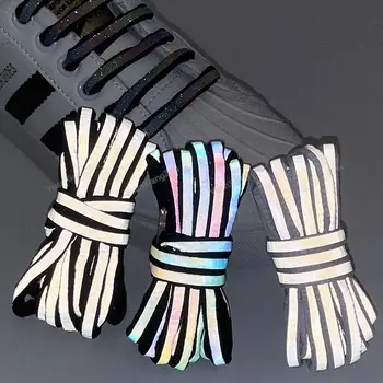  2022 Nove Fluorescentne vezice za cipele Svijetle Bijele Vezice Crne Elastične Vezice Tenisice Okrugli Vezice za Cipele 100/120/140см 1 par
