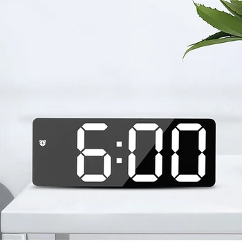  LED Mirror Ekran Alarm Kreativna Digitalni Sat Glasovno Upravljanje Ponavljanje Vremena Datum Temperatura Zaslon Pravokutnik/Cijele Stil